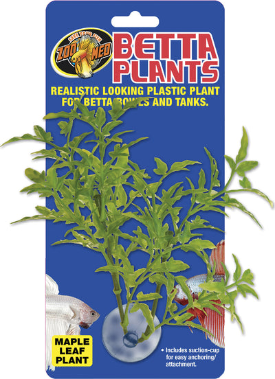 Zoo Med Betta Plants Maple Leaf Plastic Plant, Green - Plastic Plants