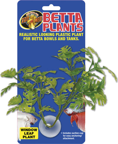 Zoo Med Betta Plants Window Leaf Plastic Plant, Green - Plastic Plants
