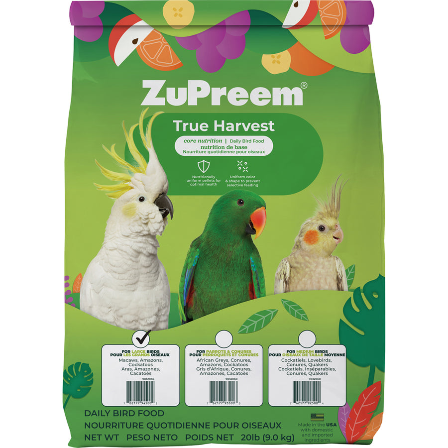 Zupreem True Harvest Large Bird Food, 20 lb - Parrot
