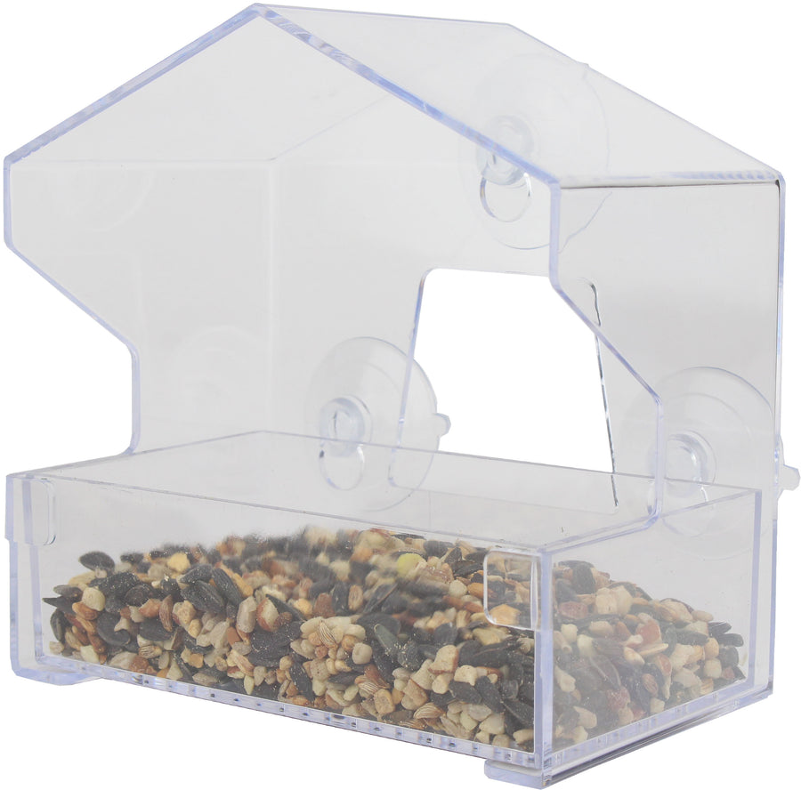 Perky-Pet Window Feeder, Clear, .5 lb Cap - Window Feeders-Seed