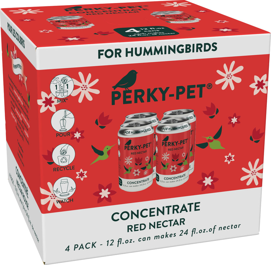 Perky-Pet Hummingbird Nectar Concentrate, Red, 12 oz-4 pk - Nectars
