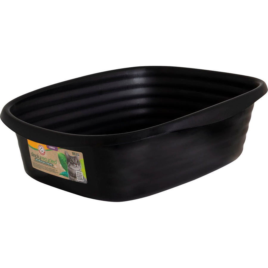 Arm & Hammer Simplyrecycled Wave Litter Box, Black, XL - Pans