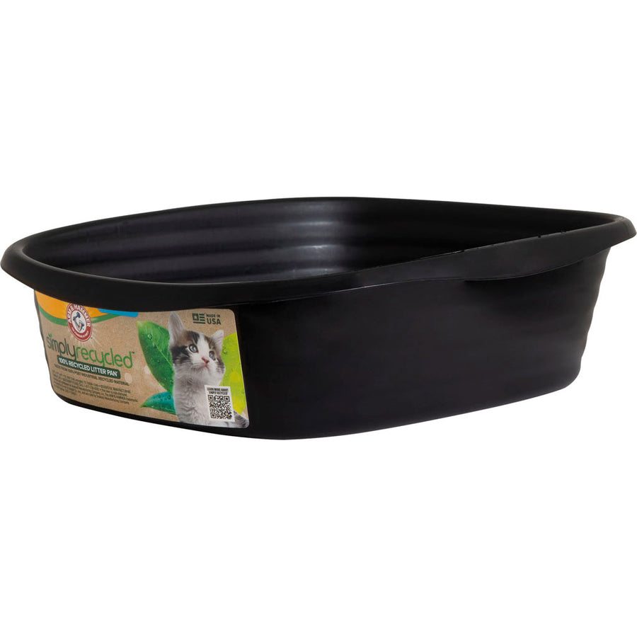 Arm & Hammer Simplyrecycled Wave Litter Box, Black, SM - Pans