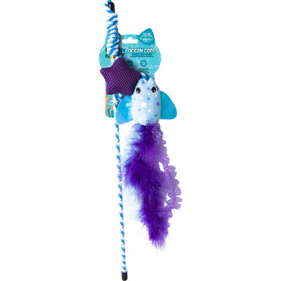 Quirky Kitty Manta Ray Wand Cat Toy - Interactive