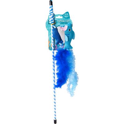 Quirky Kitty Shark Wand Cat Toy - Interactive