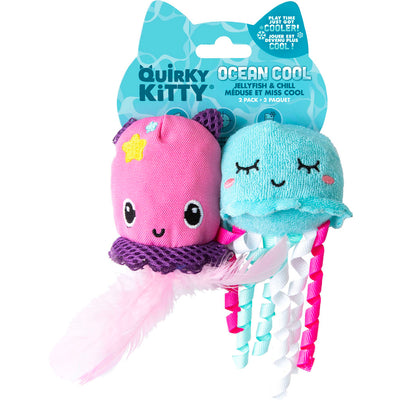 Quirky Kitty Jellyfish and Chill Cat Toy, 2 pc - General