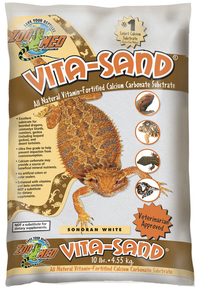 Zoo Med Vita-Sand Calcium Carbonate Substrate, Sonoran White, 10 lb