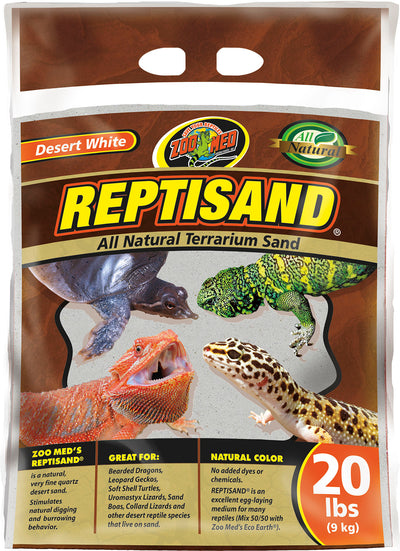 Zoo Med Reptisand Natural Terrarium Sand, Desert White, 20 lb