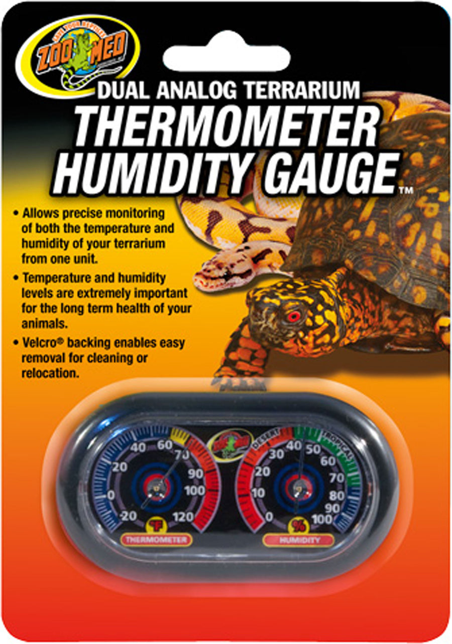 Zoo Med Dual Analog Thermometer/Humidity Gauge - Gauges