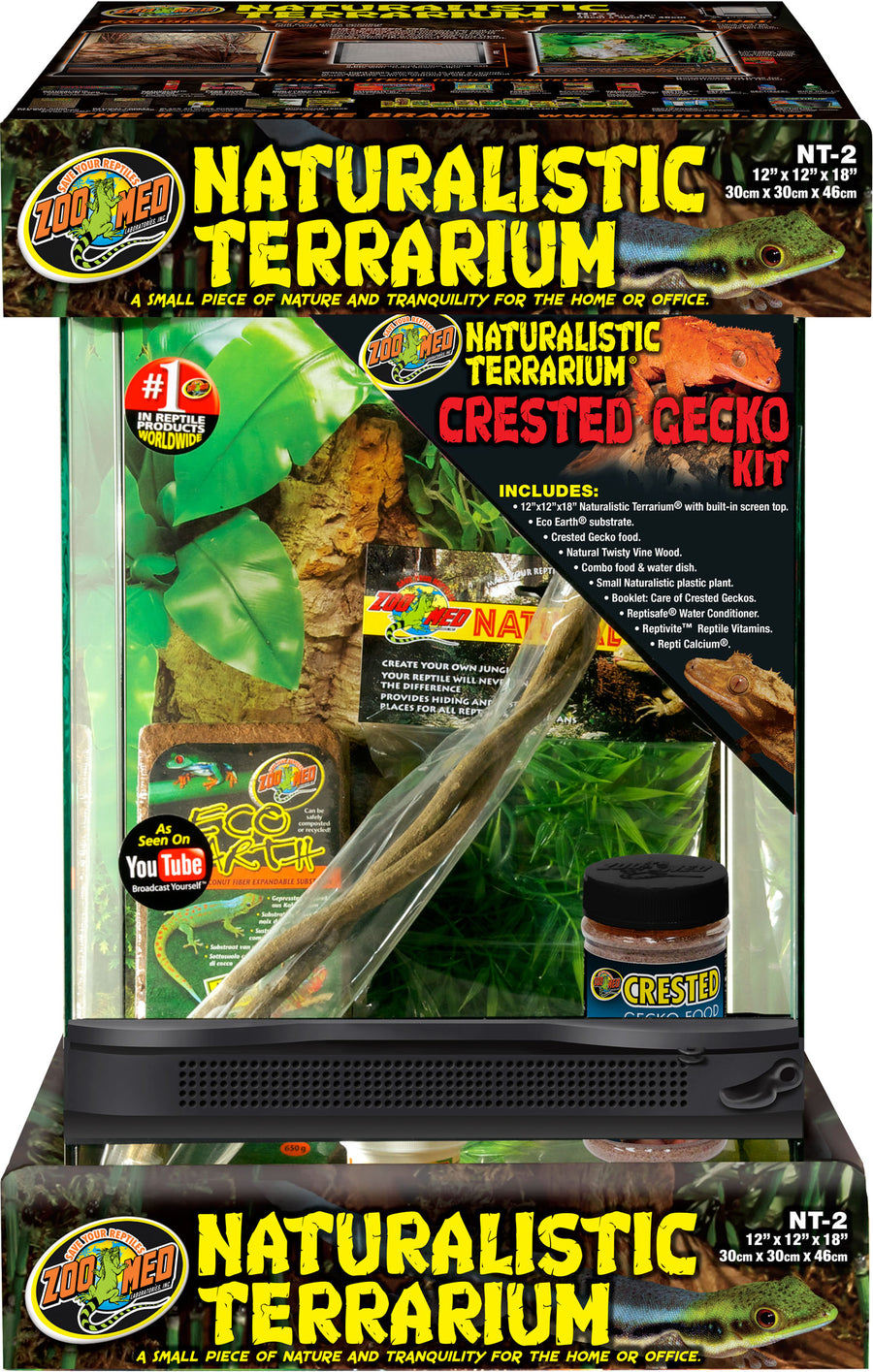 Zoo Med Naturalistic Terrarium Crested Gecko Kit, 12x12x18 in - Starter Kits