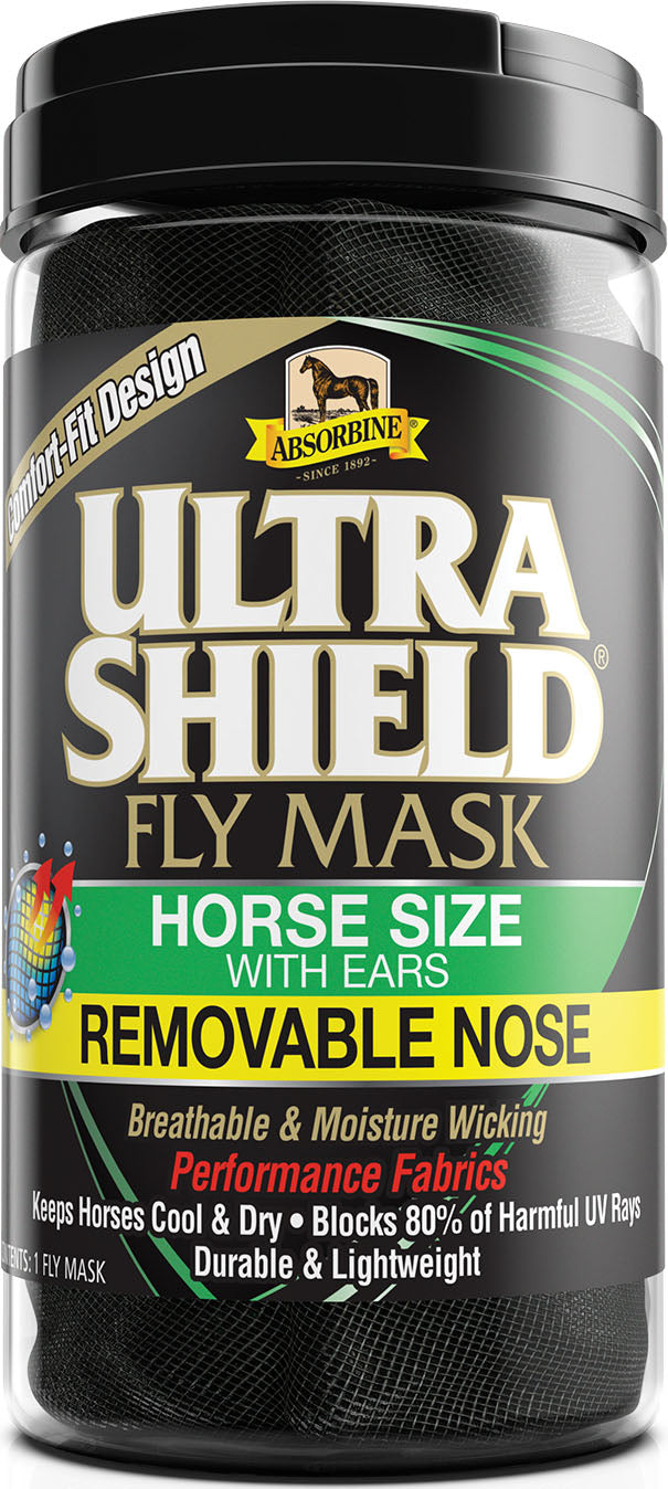 Absorbine Horse Fly Mask W/Ears & Removable Nose, Horse - Fly Masks