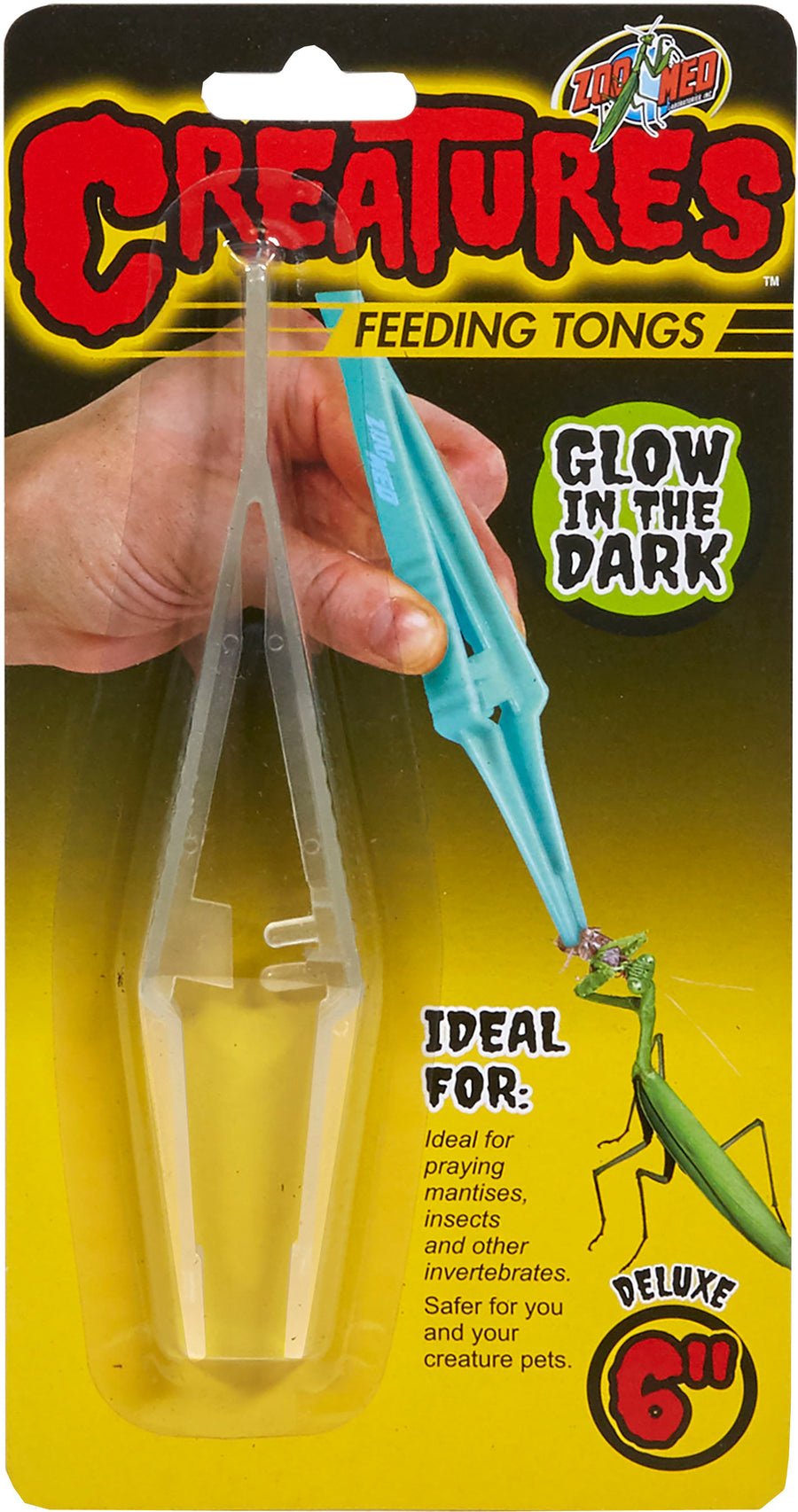 Zoo Med Creatures Feeding Tongs, Glow in Dark, 6 in - Accessories