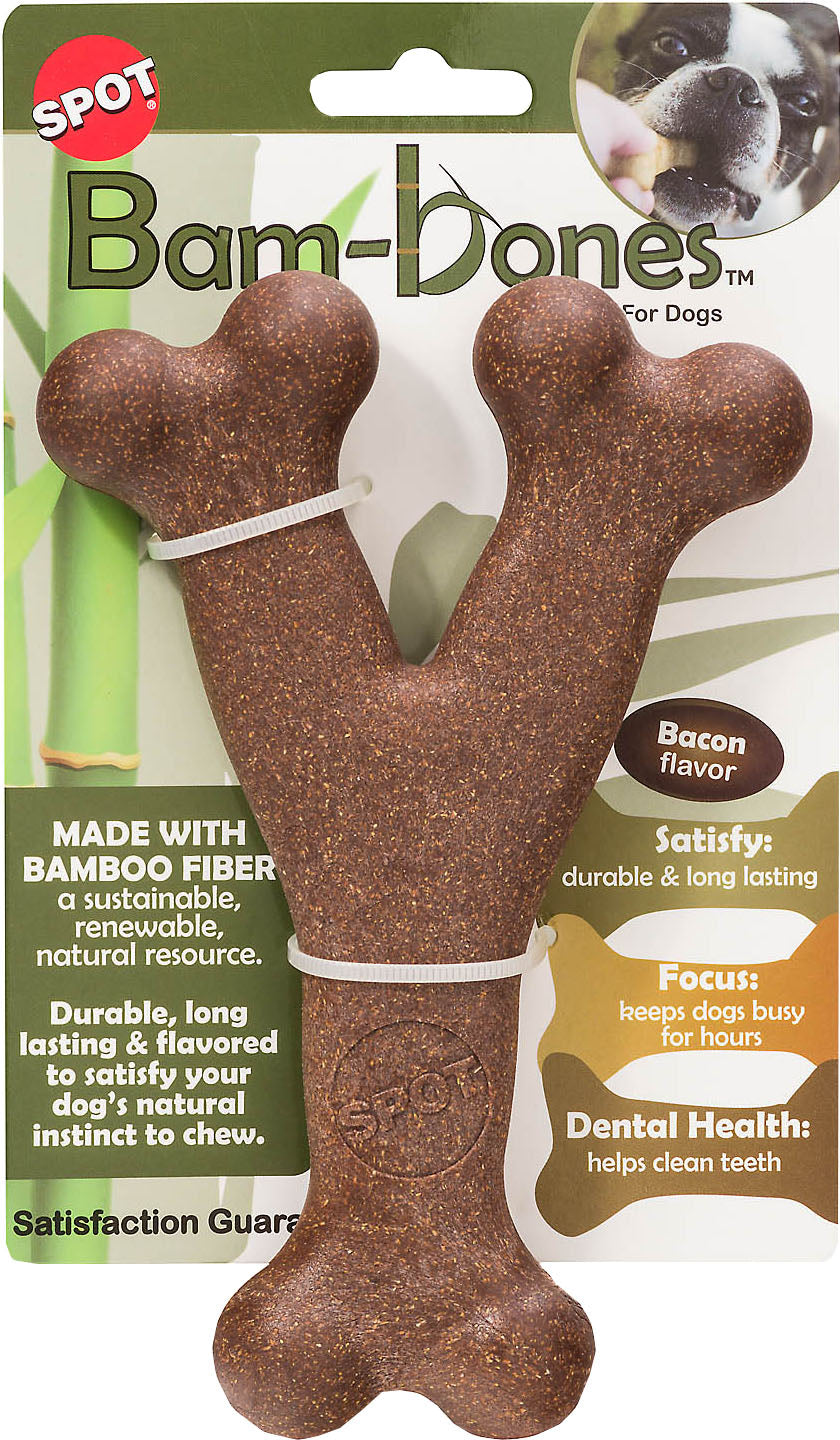 Spot Bambone Wish Bone, Bacon, 7 in - Hard Plastic