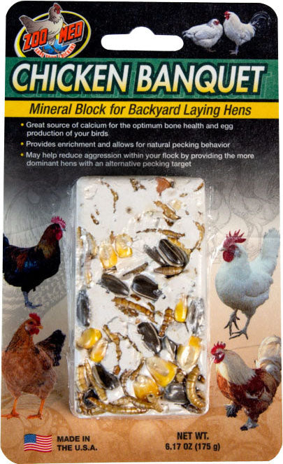 Zoo Med Chicken Banquet Mineral Block, 6.17 oz - Supplements
