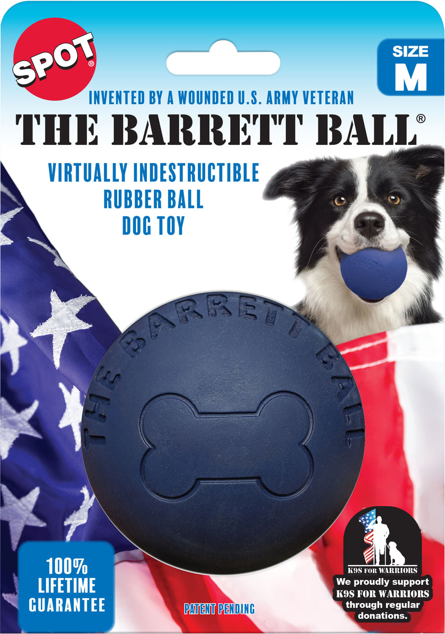 Spot Barrett Ball, Blue, 4 in - Rubber