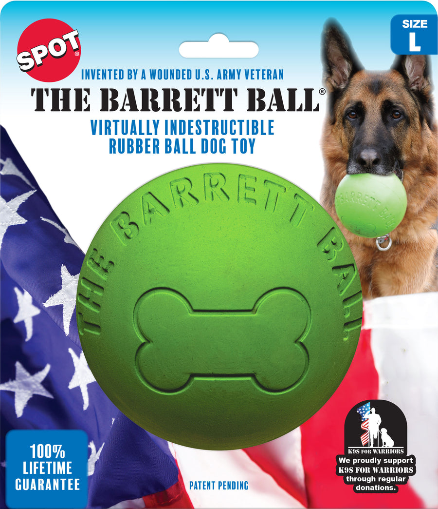 Spot Barrett Ball, Green, 5 in - Rubber