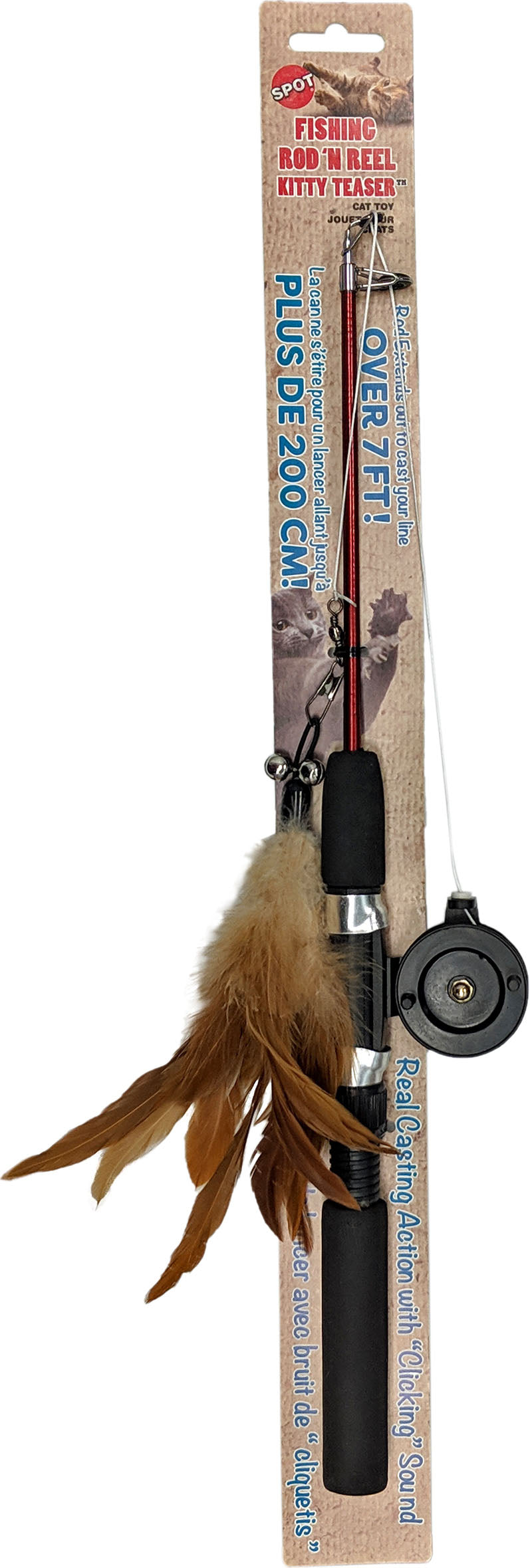 Spot Fishing Rod n Reel Kitty Teaser, 16 in - Interactive