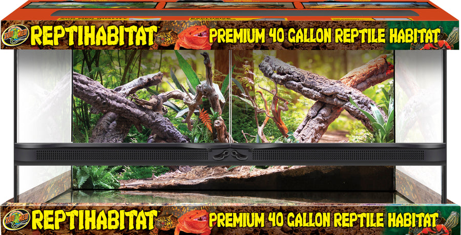 Zoo Med Reptihabitat Double Door Terrarium, 40 gal-36x18x18 in - Glass