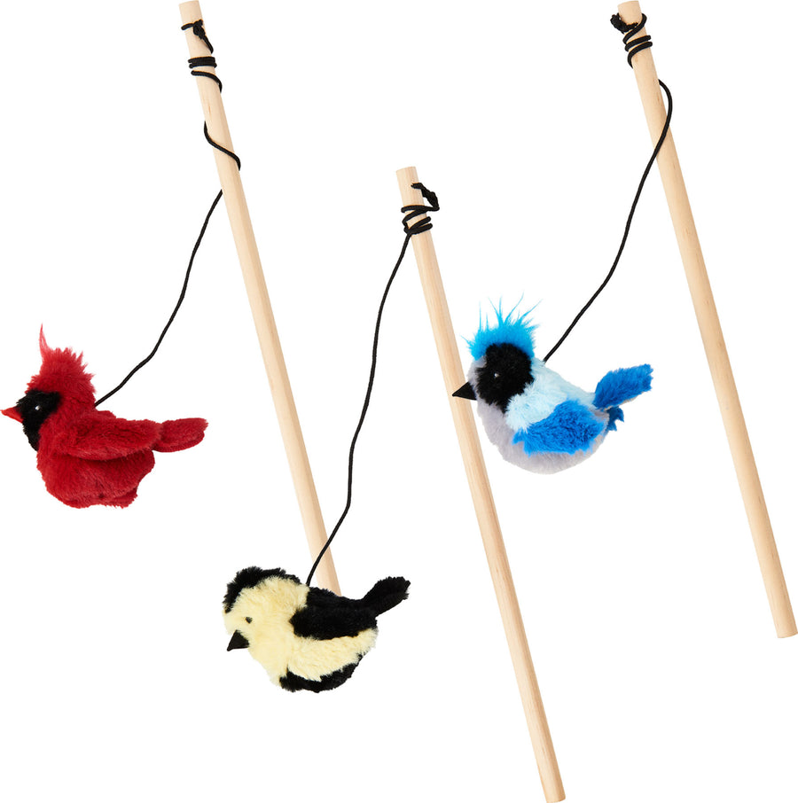 Spot Songbird Teaser Wand W/Catnip, Assorted, 16 in - Interactive