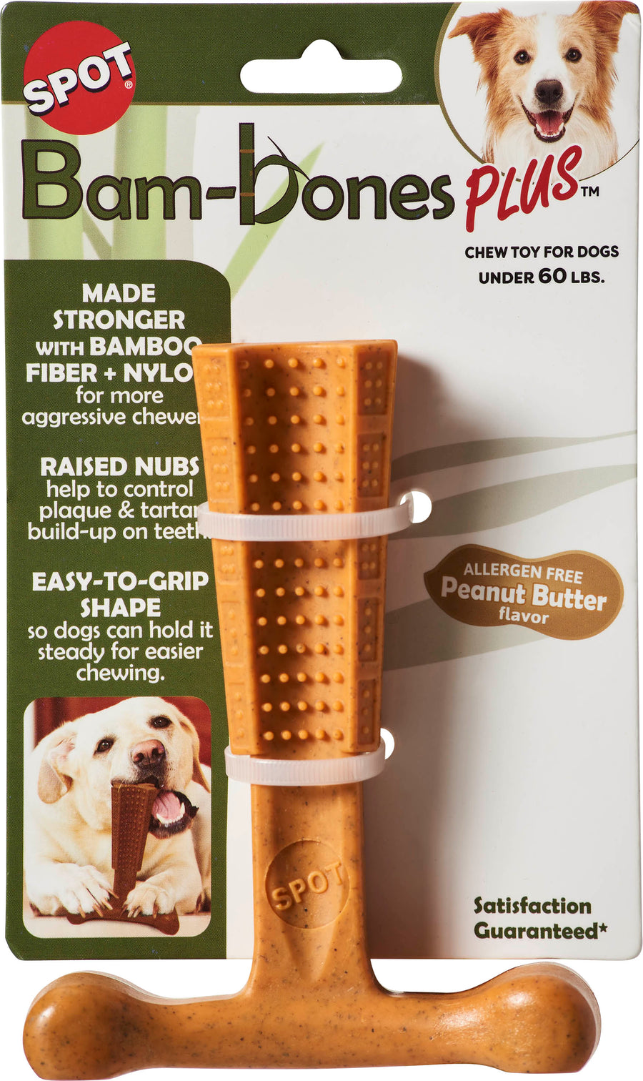 Spot Bambone Plus, Peanut Butter, md-6 in - Hard Plastic