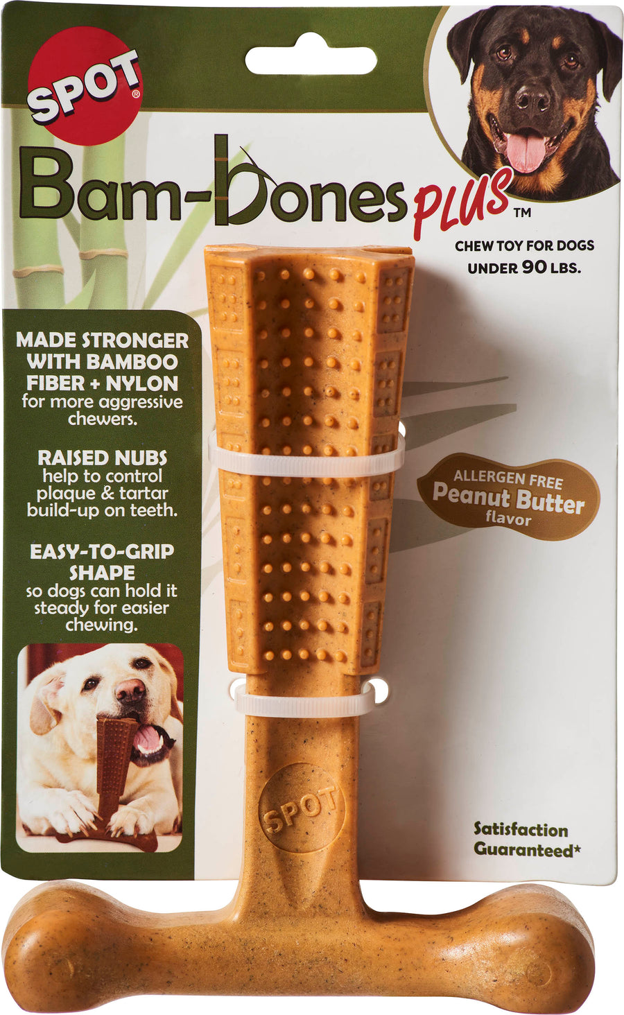 Spot Bambone Plus, Peanut Butter, lg-7 in - Hard Plastic