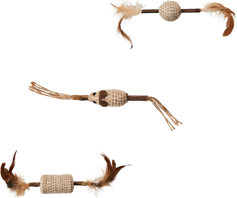 Spot Naturals Silver Vine Cord/Stick Cat Toy, Assorted, MD - Catnip