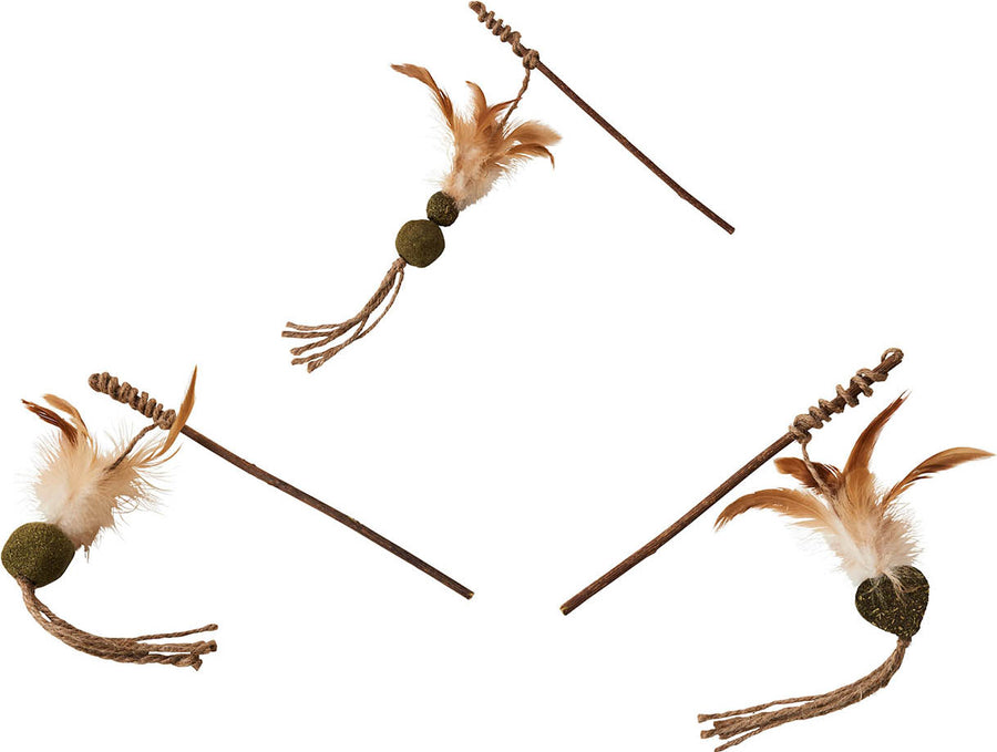 Spot Naturals Silver Vine Cat Teaser Wand, Assorted, SM - Interactive