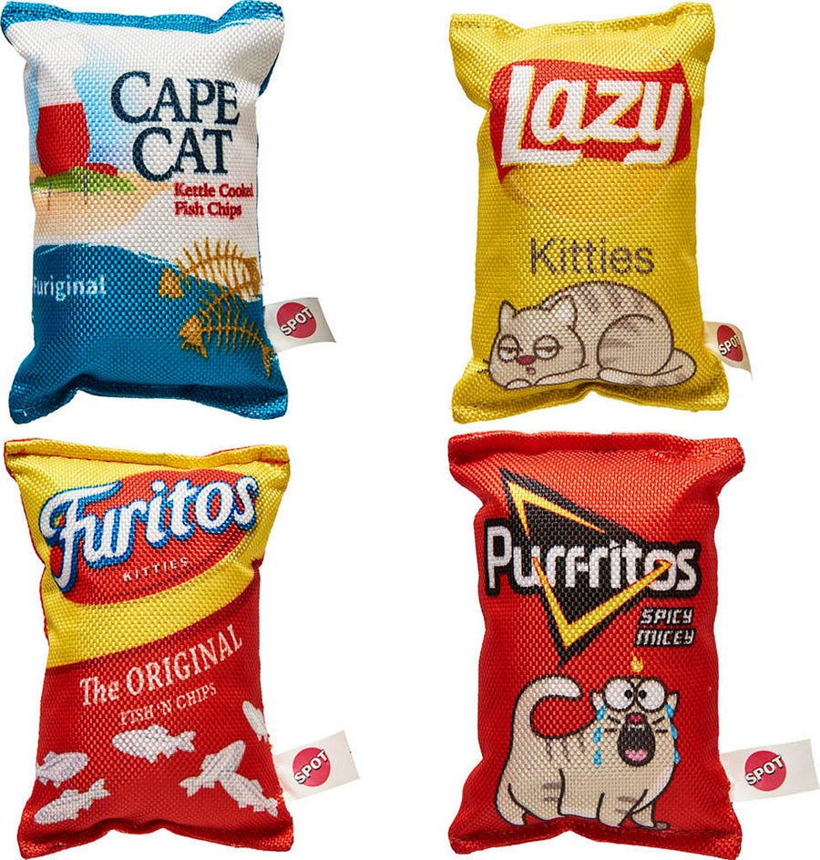 Spot Fun Food Kitty Chips Cat Toy, 5 in - Catnip