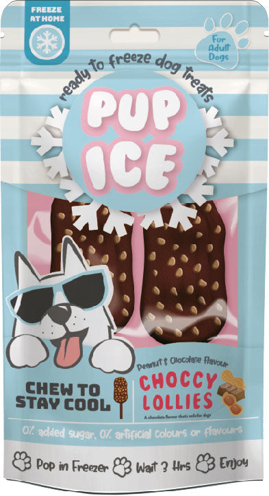 Pup Ice Choccy Lollies, Peanut Butter/Chocolate, 2 pk - Soft Treats