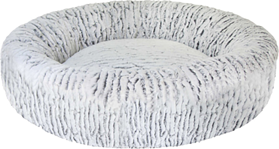 Sleep Zone 2 Tone Plush Bed, White/Black, 24 in - Beds