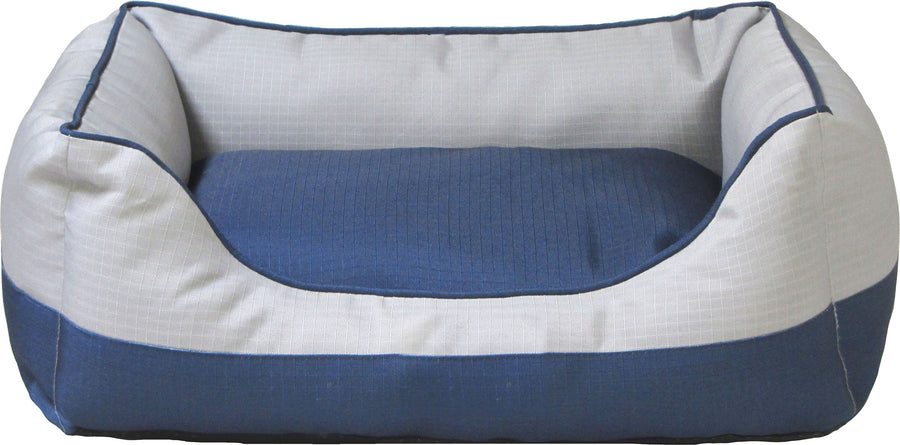 Sleep Zone 2 Tone Plush Bed, Gray/Navy, 26 in - Beds