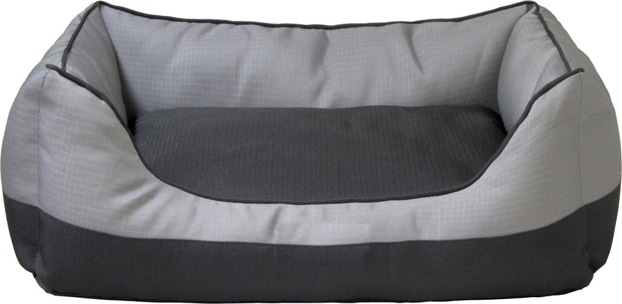 Sleep Zone 2 Tone Plush Bed, Gray/Black, 20 in - Beds