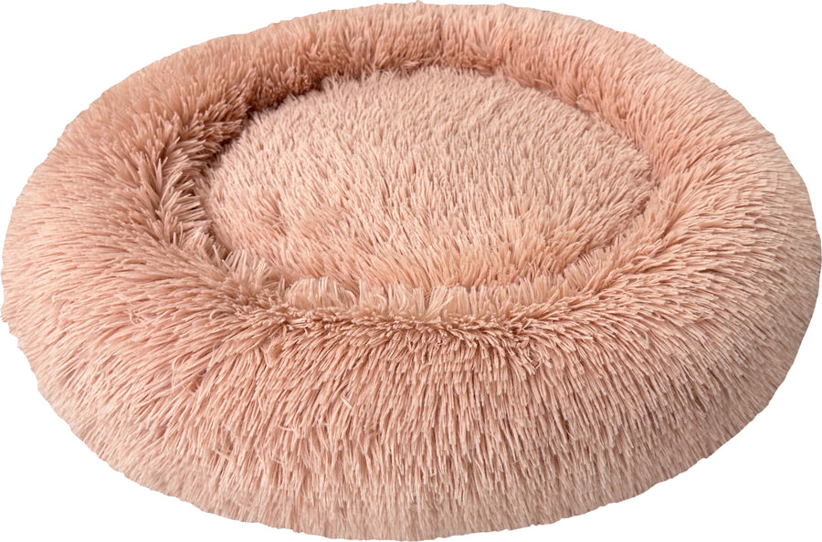 Spot Sleep Zone Round Faux Fur Bed, Dusty Rose, 39 in - Beds