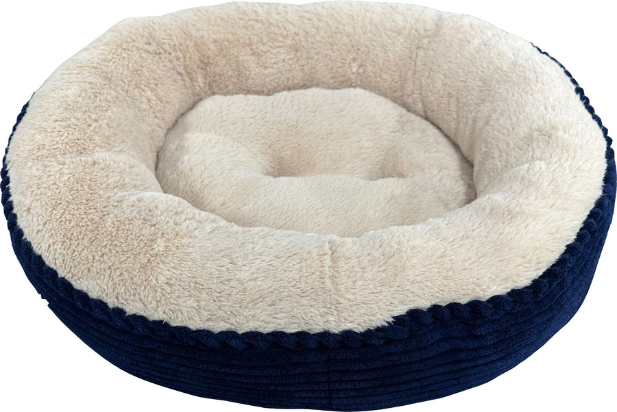 Spot Sleep Zone Round Rib Corduroy Bed, Navy, 36 in - Beds