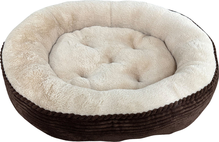 Spot Sleep Zone Round Rib Corduroy Bed, Chocolate, 36 in - Beds