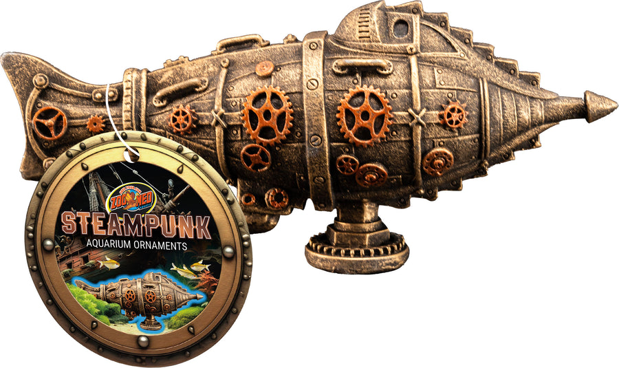 Zoo Med Steampunk Aquarium Ornament, Submarine - Resin