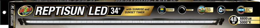 Zoo Med Reptisun LED with Sunrise and Sunset Timer, 34in-48 Watt - Specialty