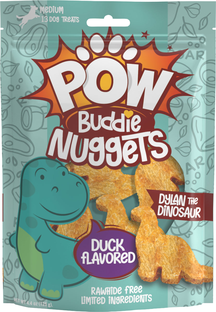 Fieldcrest Farms Pow Buddie Nuggets Dino, Duck, 13 pk - Long Lasting Chews