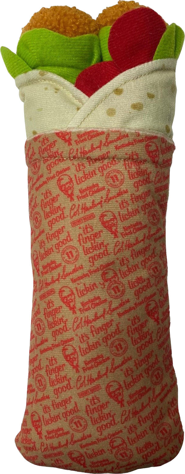 Spot Kfc Plush Chicken Wrap Dog Toy, 11 in