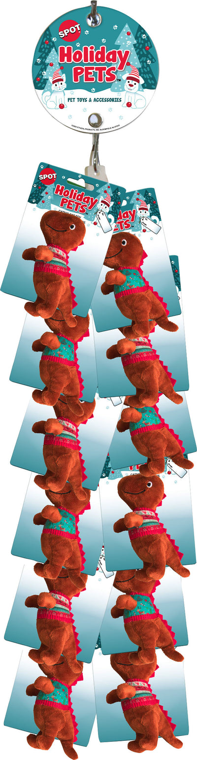Spot Holiday Dinosaurs Cat Toy Clipstrip, Assorted, 6 in - Chrismas