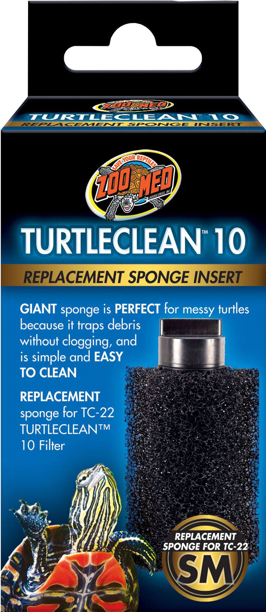 Zoo Med Turtleclean Replacement Sponge, SM - 10 gal - Filter Media