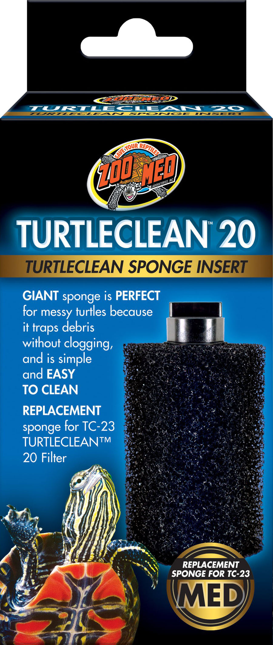 Zoo Med Turtleclean Replacement Sponge, MD - 20 gal - Filter Media