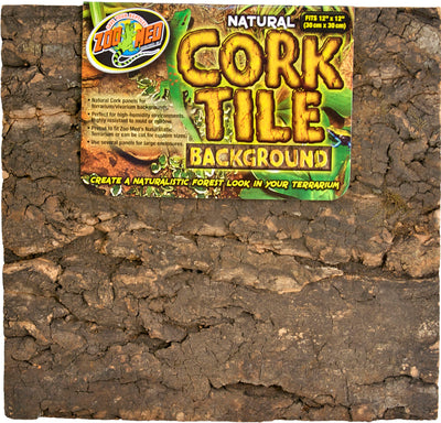 Zoo Med Natural Cork Tile Background, Natural, sm-12x12 - Wood/Vines