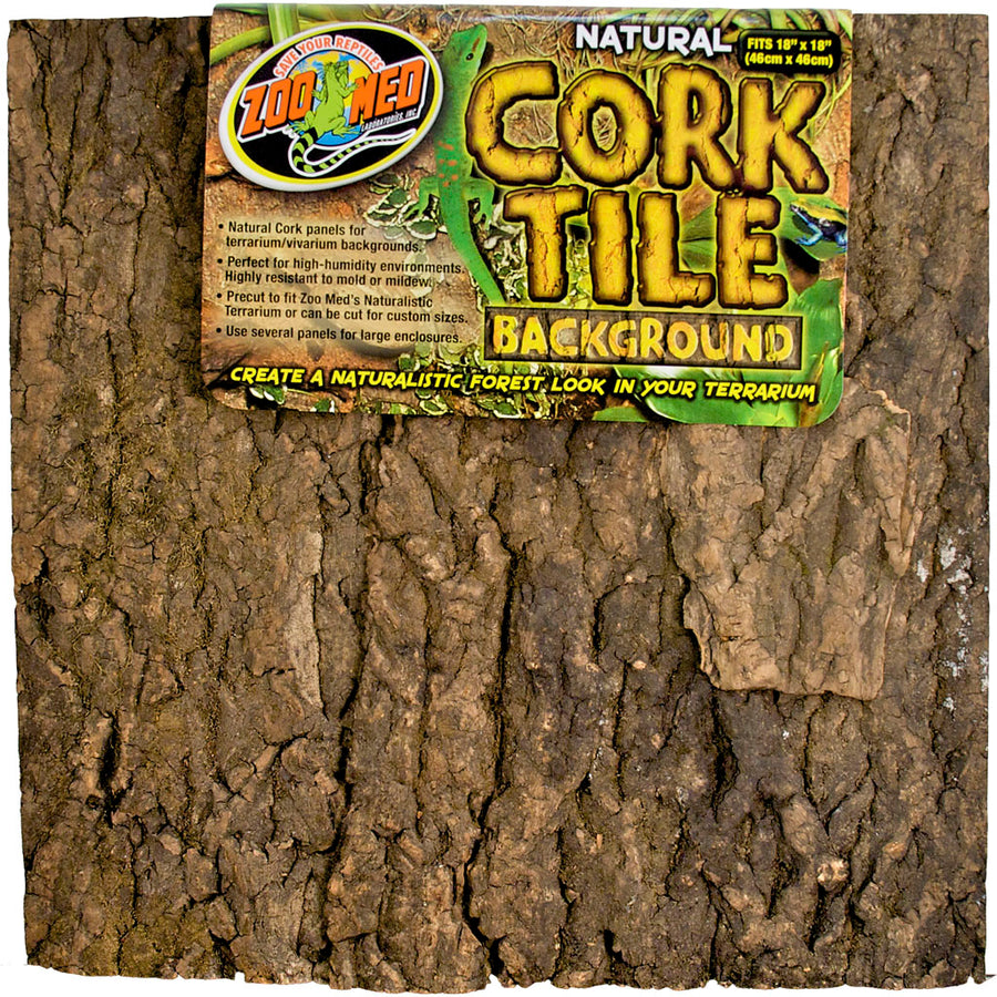 Zoo Med Natural Cork Tile Background, Natural, lg-18x18 - Wood/Vines