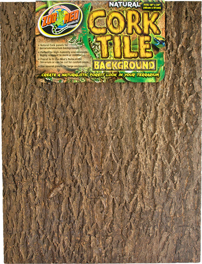 Zoo Med Natural Cork Tile Background, Natural, xl-18x24 - Wood/Vines