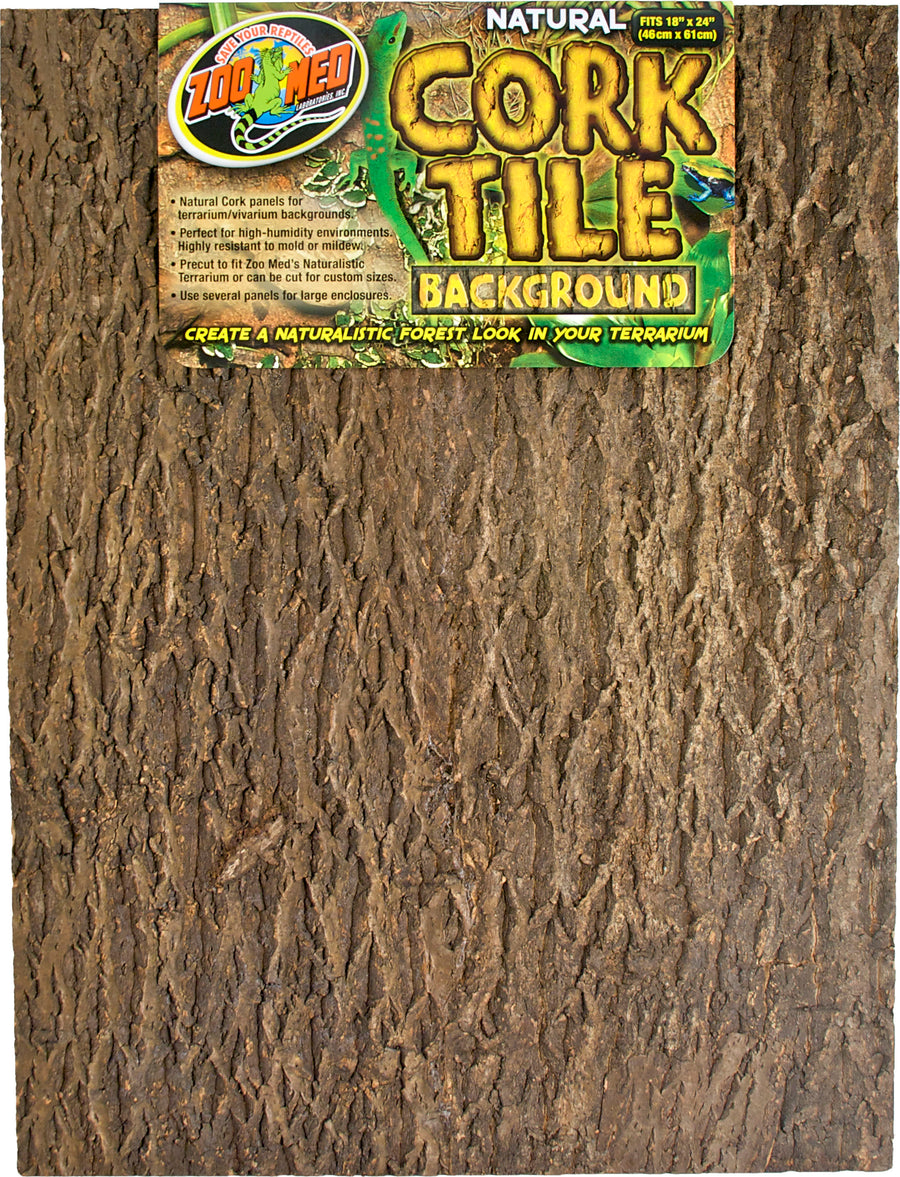 Zoo Med Natural Cork Tile Background, Natural, xl-18x24 - Wood/Vines