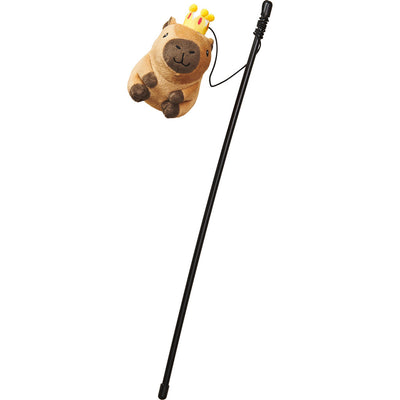 Spot Capybara W/Crown Teaser Wand, 18 in - Interactive