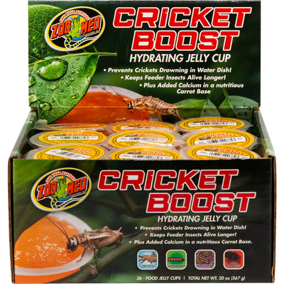 Zoo Med Cricket Boost Hydrating Jelly Cup Display, Carrot, 36 pc - .56oz - General