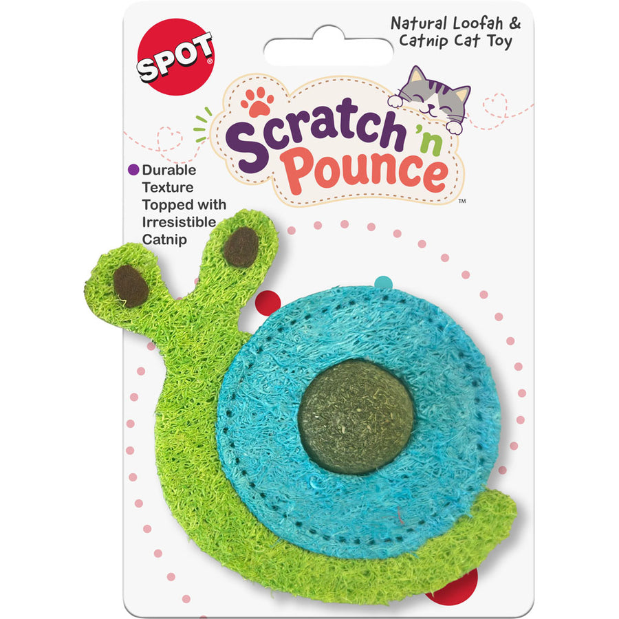 Spot Scratch n Pounce Catnip&loofah Snail Cat Toy, 4 in