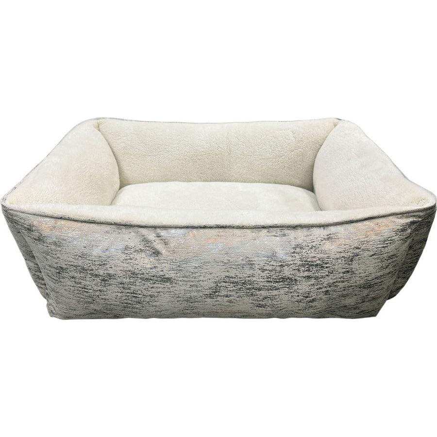 Sleep Zone Foil Print Rectangle Bed, Taupe, 20 in - Beds